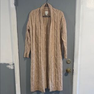 Joie Longline Open-Front Cable-Knit Cardigan Size Small